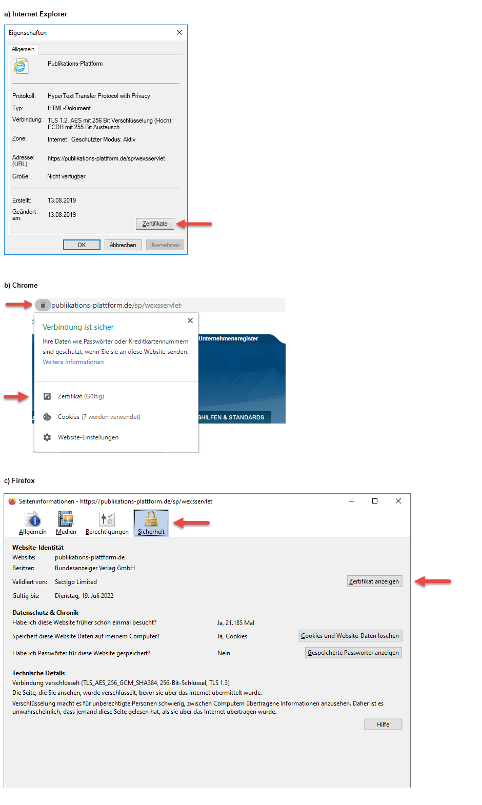 properties certificate